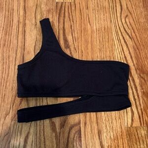 Kids Girls Swim Top one shoulder with removable pads size 12y Black